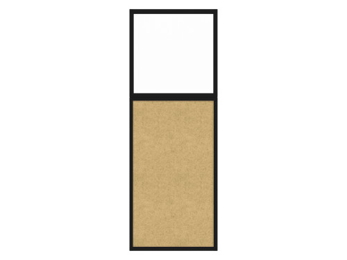 Hush Panel 6'h x 2'w Acoustic Control Beige with Clear Poly (Non-Electric) with Matte Black Frame