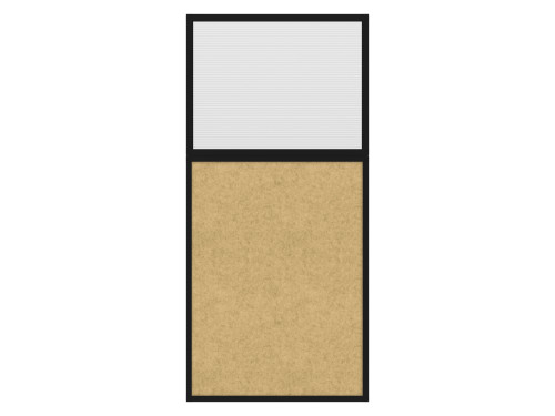 Hush Panel 6'h x 3'w Acoustic Control Beige with Fluted Poly (Non-Electric) with Matte Black Frame