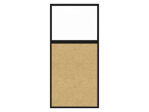 Hush Panel 6'h x 3'w Acoustic Control Beige with Clear Poly (Non-Electric) with Matte Black Frame