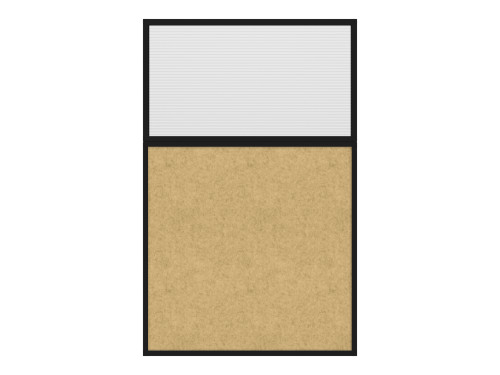 Hush Panel 6'h x 4'w Acoustic Control Beige with Fluted Poly (Non-Electric) with Matte Black Frame