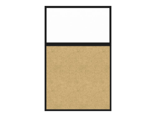 Hush Panel 6'h x 4'w Acoustic Control Beige with Clear Poly (Non-Electric) with Matte Black Frame