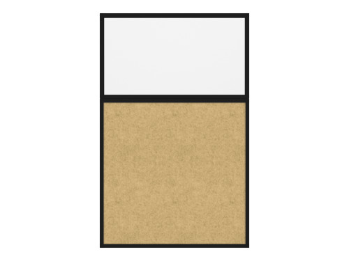 Hush Panel 6'h x 4'w Acoustic Control Beige with Frosted Poly (Non-Electric) with Matte Black Frame