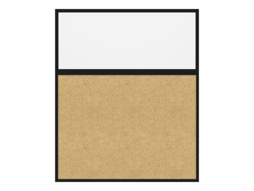 Hush Panel 6'h x 5'w Acoustic Control Beige with Frosted Poly (Non-Electric) with Matte Black Frame