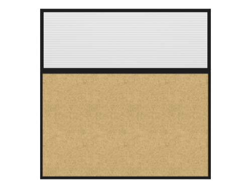 Hush Panel 6'h x 6'w Acoustic Control Beige with Fluted Poly (Non-Electric) with Matt Black Frame