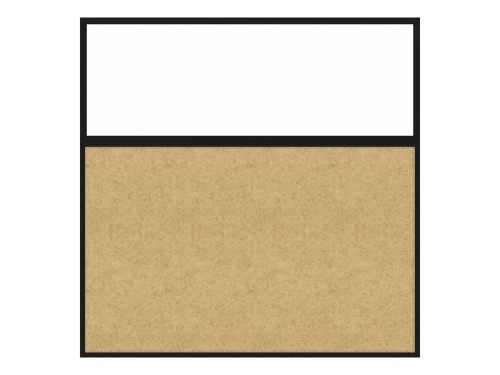 Hush Panel 6'h x 6'w Acoustic Control Beige with Clear Poly (Non-Electric) with Matt Black Frame