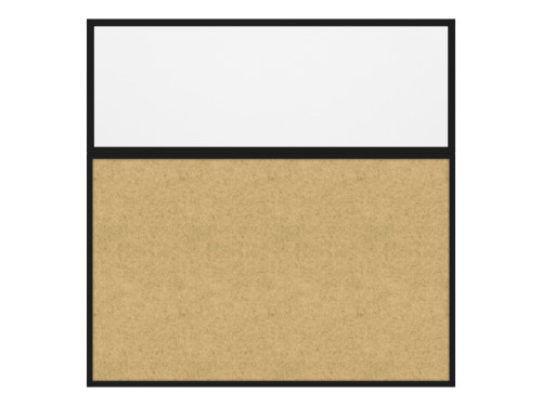 Hush Panel 6'h x 6'w Acoustic Control Beige with Frosted Poly (Non-Electric) with Matt Black Frame