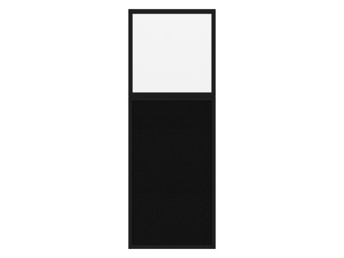 Hush Panel 6'h x 2'w Acoustic Control Black with Frosted Poly (Non-Electric) with Matte Black Frame