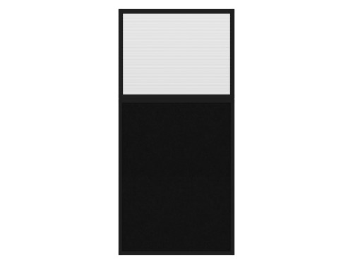 Hush Panel 6'h x 3'w Acoustic Control Black with Fluted Poly (Non-Electric) with Matte Black Frame