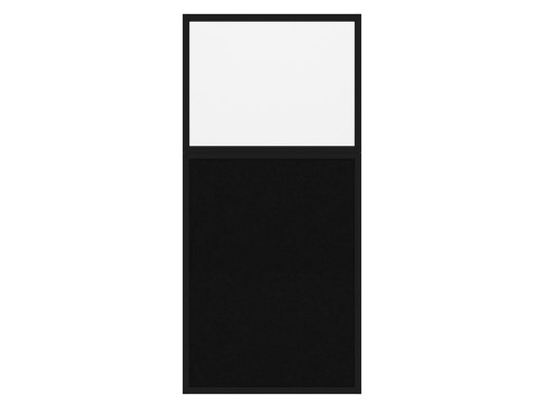 Hush Panel 6'h x 3'w Acoustic Control Black with Frosted Poly (Non-Electric) with Matte Black Frame