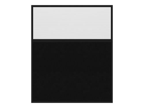 Hush Panel 6'h x 5'w Acoustic Control Black with Fluted Poly (Non-Electric) with Matte Black Frame
