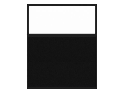 Hush Panel 6'h x 5'w Acoustic Control Black with Clear Poly (Non-Electric) with Matte Black Frame
