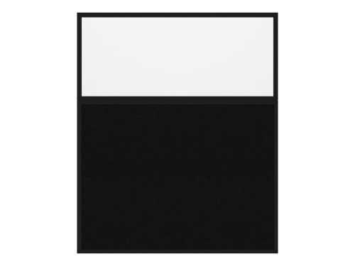 Hush Panel 6'h x 5'w Acoustic Control Black with Frosted Poly (Non-Electric) with Matte Black Frame