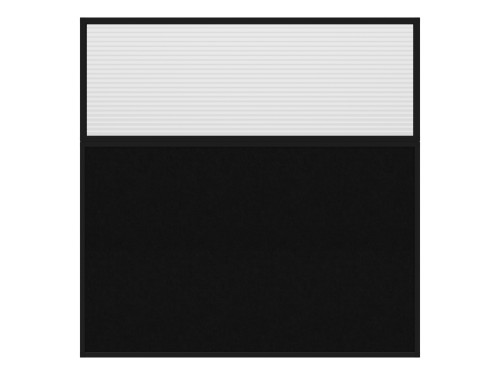 Hush Panel 6'h x 6'w Acoustic Control Black with Fluted Poly (Non-Electric) with Matte Black Frame