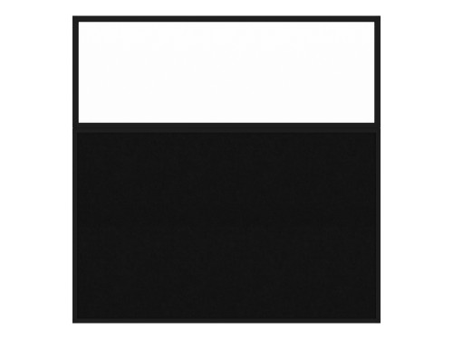 Hush Panel 6'h x 6'w Acoustic Control Black with Clear Poly (Non-Electric) with Matte Black Frame