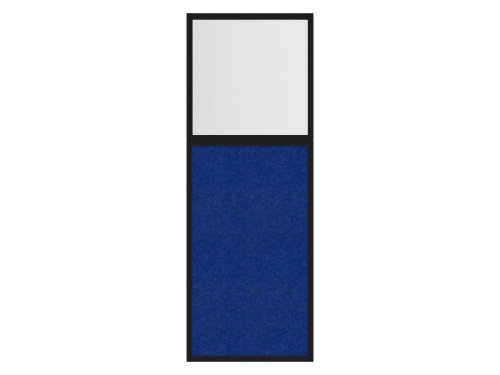 Hush Panel 6'h x 2'w Acoustic Control Blue with Fluted Poly (Non-Electric) with Matte Black Frame