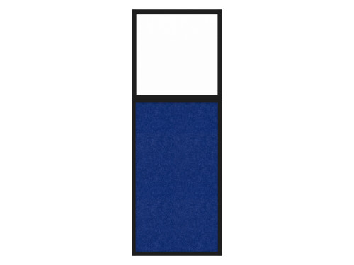 Hush Panel 6'h x 2'w Acoustic Control Blue with Clear Poly (Non-Electric) with Matte Black Frame