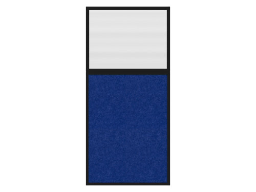 Hush Panel 6'h x 3'w Acoustic Control Blue with Fluted Poly (Non-Electric) with Matte Black Frame