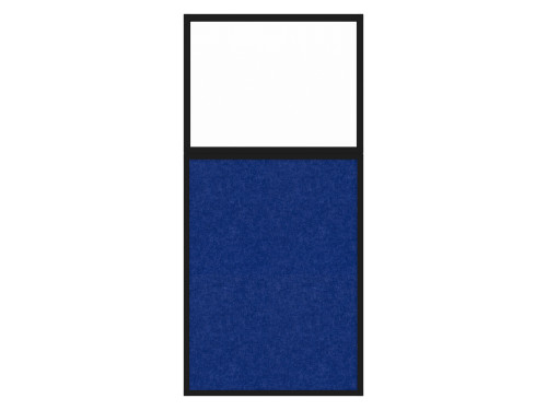 Hush Panel 6'h x 3'w Acoustic Control Blue with Clear Poly (Non-Electric) with Matte Black Frame