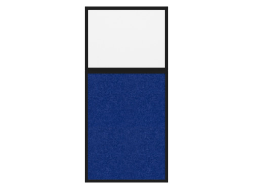 Hush Panel 6'h x 3'w Acoustic Control Blue with Frosted Poly (Non-Electric) with Matte Black Frame