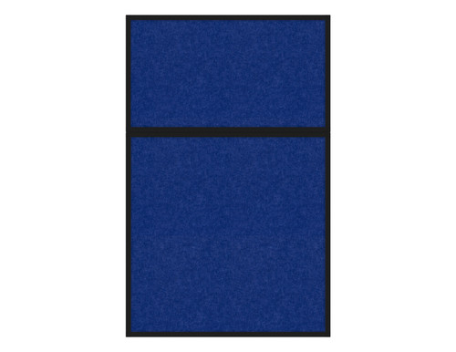 Hush Panel 6'h x 4'w Acoustic Control Blue TWO PIECE (Non-Electric) with Matte Black Frame