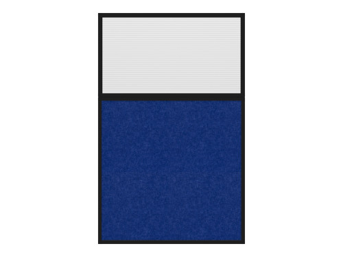 Hush Panel 6'h x 4'w Acoustic Control Blue with Fluted Poly (Non-Electric) with Matte Black Frame