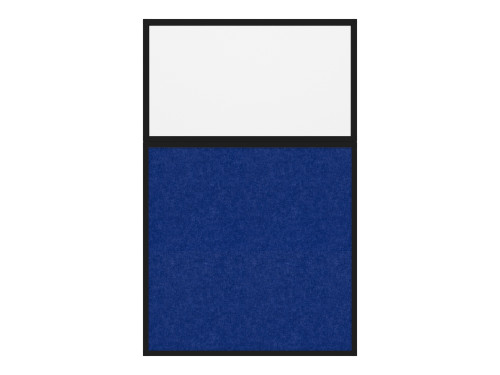 Hush Panel 6'h x 4'w Acoustic Control Blue with Frosted Poly (Non-Electric) with Matte Black Frame
