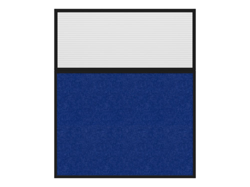 Hush Panel 6'h x 5'w Acoustic Control Blue with Fluted Poly (Non-Electric) with Matte Black Frame