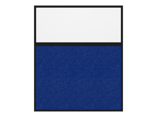 Hush Panel 6'h x 5'w Acoustic Control Blue with Frosted Poly (Non-Electric) with Matte Black Frame
