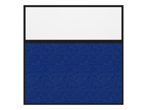 Hush Panel 6'h x 6'w Acoustic Control Blue with Frosted Poly (Non-Electric) with Matte Black Frame
