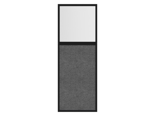 Hush Panel 6'h x 2'w Acoustic Control Dark Gray with Fluted Poly (Non-Electric) with Matte Black Frame