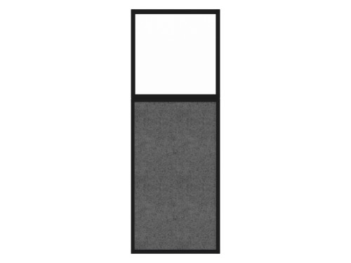Hush Panel 6'h x 2'w Acoustic Control Dark Gray with Clear Poly (Non-Electric) with Matte Black Frame