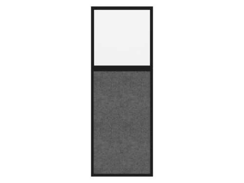 Hush Panel 6'h x 2'w Acoustic Control Dark Gray with Frosted Poly (Non-Electric) with Matte Black Frame