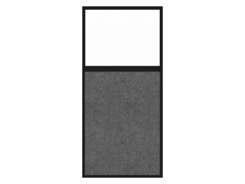 Hush Panel 6'h x 3'w Acoustic Control Dark Gray with Clear Poly (Non-Electric) with Matte Black Frame