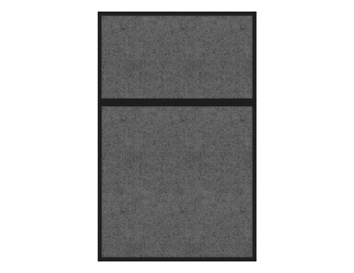 Hush Panel 6'h x 4'w Acoustic Control Dark Gray TWO PIECE (Non-Electric) with Matte Black Frame