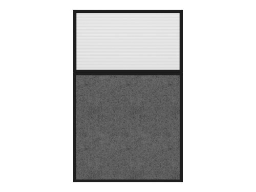 Hush Panel 6'h x 4'w Acoustic Control Dark Gray with Fluted Poly (Non-Electric) with Matte Black Frame