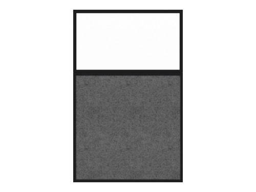 Hush Panel 6'h x 4'w Acoustic Control Dark Gray with Clear Poly (Non-Electric) with Matte Black Frame