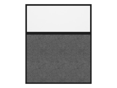 Hush Panel 6'h x 5'w Acoustic Control Dark Gray with Frosted Poly (Non-Electric) with Matte Black Frame
