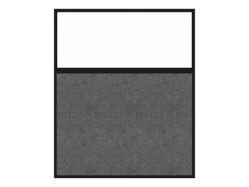 Hush Panel 6'h x 5'w Acoustic Control Dark Gray with Clear Poly (Non-Electric) with Matte Black Frame