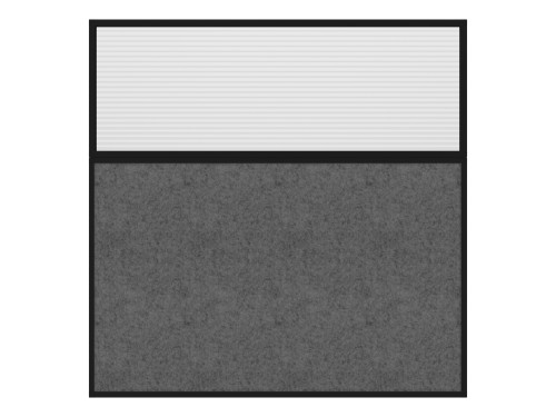 Hush Panel 6'h x 6'w Acoustic Control Dark Gray with Fluted Poly (Non-Electric) with Matte Black Frame