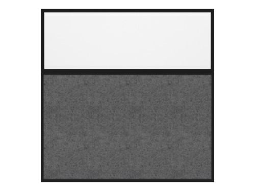 Hush Panel 6'h x 6'w Acoustic Control Dark Gray with Frosted Poly (Non-Electric) with Matte Black Frame