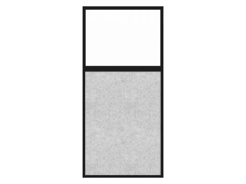Hush Panel 6'h x 3'w Acoustic Control Marble Gray with Clear Poly (Non-Electric) with Matte Black Frame