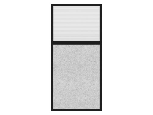 Hush Panel 6'h x 3'w Acoustic Control Marble Gray with Fluted Poly (Non-Electric) with Matte Black Frame
