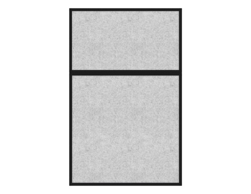 Hush Panel 6'h x 4'w Acoustic Control Marble Gray TWO PIECE (Non-Electric) with Matte Black Frame