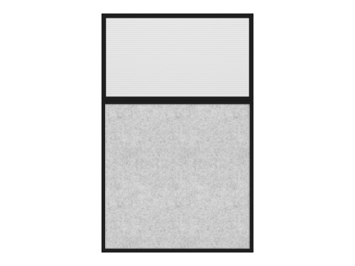 Hush Panel 6'h x 4'w Acoustic Control Marble Gray with Fluted Poly (Non-Electric) with Matte Black Frame