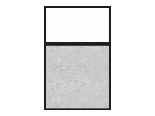 Hush Panel 6'h x 4'w Acoustic Control Marble Gray with Clear Poly (Non-Electric) with Matte Black Frame