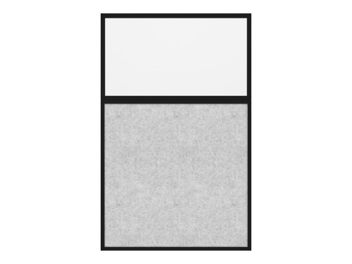 Hush Panel 6'h x 4'w Acoustic Control Marble Gray with Frosted Poly (Non-Electric) with Matte Black Frame