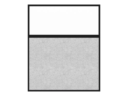 Hush Panel 6'h x 5'w Acoustic Control Marble Gray with Clear Poly (Non-Electric) with Matte Black Frame