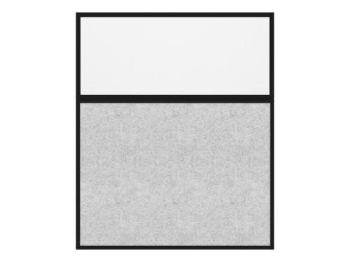 Hush Panel 6'h x 5'w Acoustic Control Marble Gray with Frosted Poly (Non-Electric) with Matte Black Frame