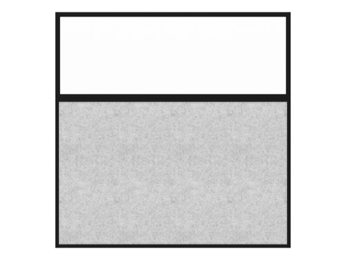Hush Panel 6'h x 6'w Acoustic Control Marble Gray with Clear Poly (Non-Electric) with Matte Black Frame