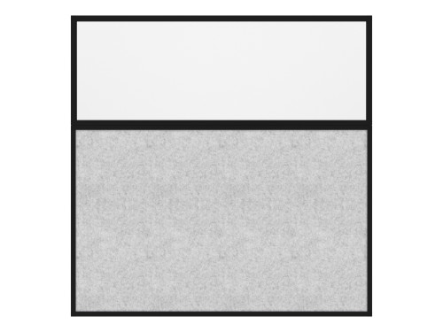 Hush Panel 6'h x 6'w Acoustic Control Marble Gray with Frosted Poly (Non-Electric) with Matte Black Frame